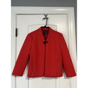 TROUVE‎ SZ S RED-CAYENNE 2 ZIP POCKETS BLAZER
